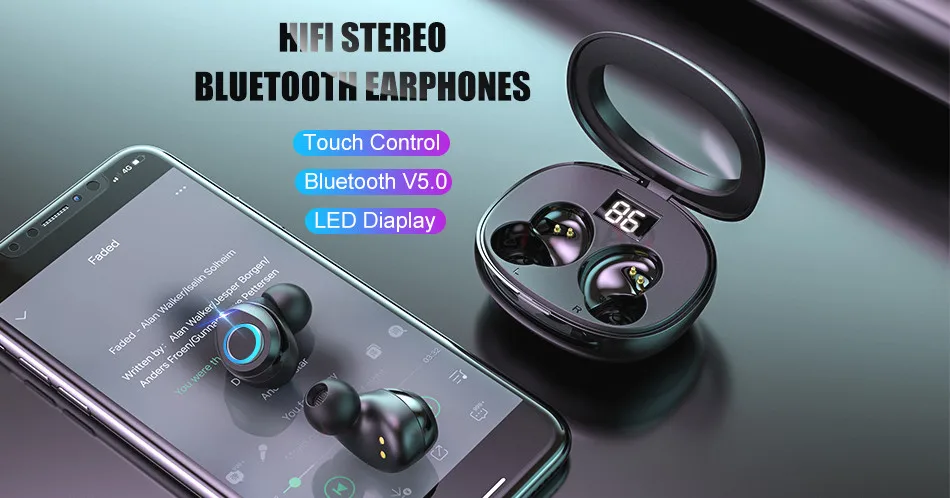DeaGea Wireless Earphones Bluetooth 5.0 Earphone Mini TWS Wireless Bluetooth Headphones 8D Stereo Touch Control Handfree Headset
