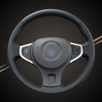 

Car Braid On The Steering Wheel Cover for Renault Koleos 2009-2014 Samsung QM5 Auto Braiding Wheel Covers Interior Accessories