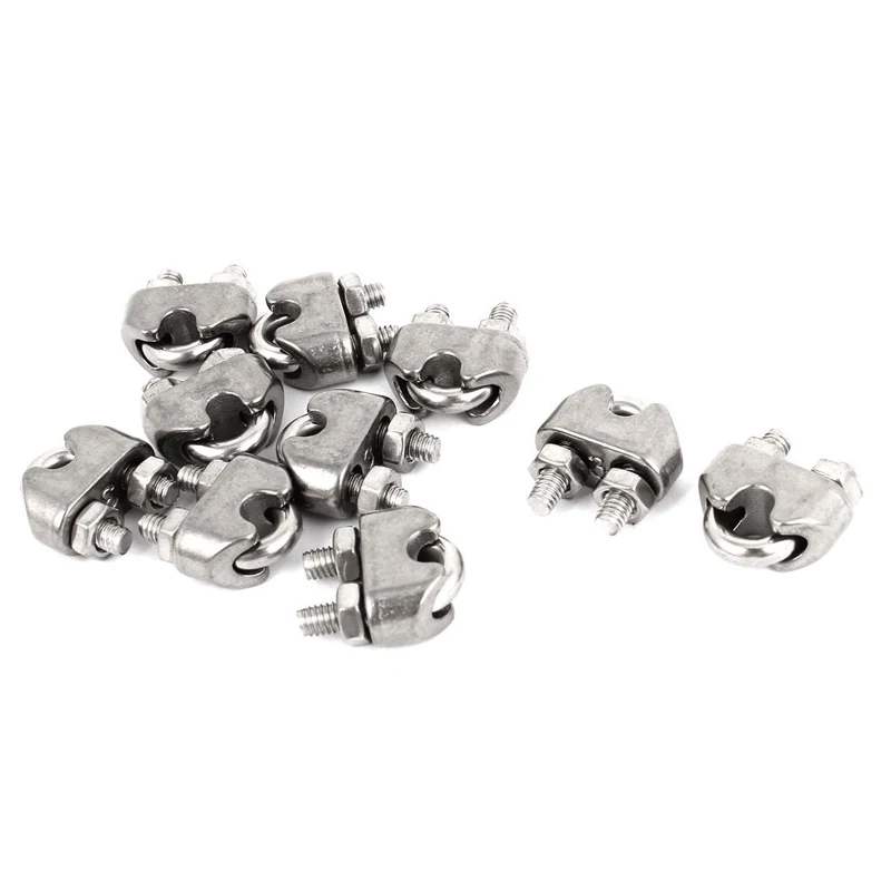 

10 Pcs Male Thread 5mm Wire Rope Clip Cable Clamp Fastener