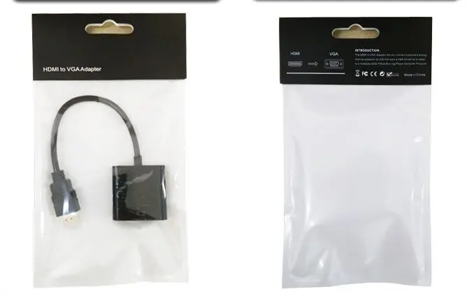 by dhl or ems 50 pieces active HDMI to VGA converter cable cord lead with IC in retail package | Электроника