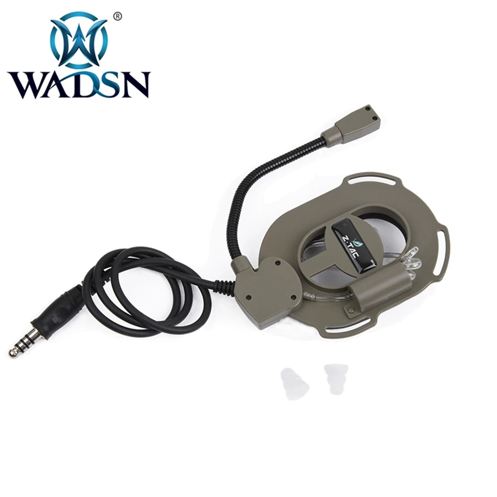 WADSN Bowman IV M-тактические наушники, подходят для Ztac PTT, военный стандартный штекер, воздуховод, наушники, разгрузка для охоты и пейнтбола, наушники - Цвет: FG