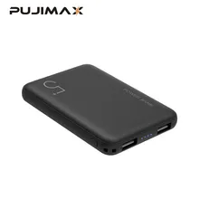 PUJIMAX 5000 мАч портативная полимерная батарея с двойным usb-выходом, быстрое зарядное устройство для iPhone ipad Sumsung s9 Xiaomi mi8 huawei