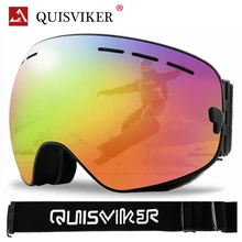 QUISVIKER, брендовые двухслойные противотуманные лыжные очки, очки для сноуборда, снегохода, лыжная маска