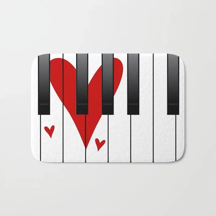 Популярные коврики для ванной комнаты, коврик для ванной с надписью Love Piano, фланелевый впитывающий нескользящий коврик для входной двери, коврик для ванной комнаты