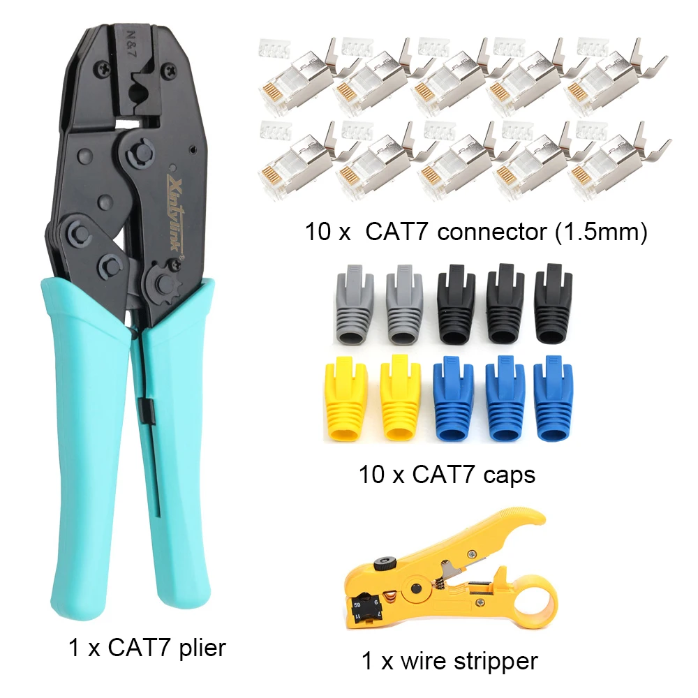 xintylink RJ45 crimper cat7 cat6a network tools cat8 Crimping ethernet Cable Stripper clamp 8p8c pliers connector clip clipper 