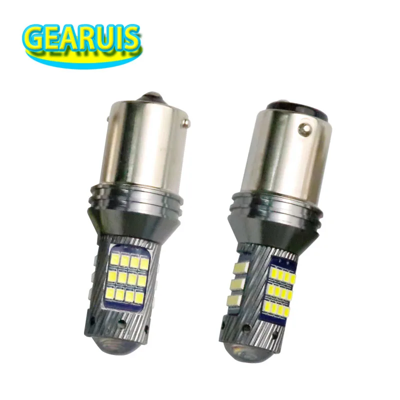 

2pcs 1000 lumen car 1156 ba15s bau15s 1157 BAY 15D 3156 7443 42 smd 2016 LED Turn Signal Tail Brake Lights for Chevron 12V-28V