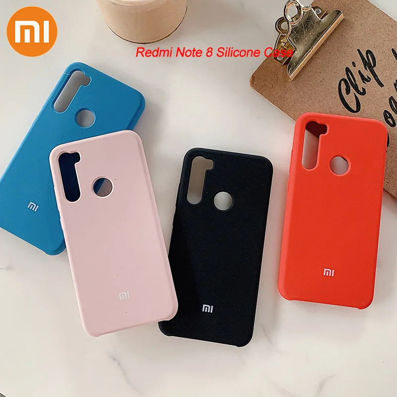 Оригинальный силиконовый чехол для Redmi Note 8 мягкий на ощупь шелковистый защитный