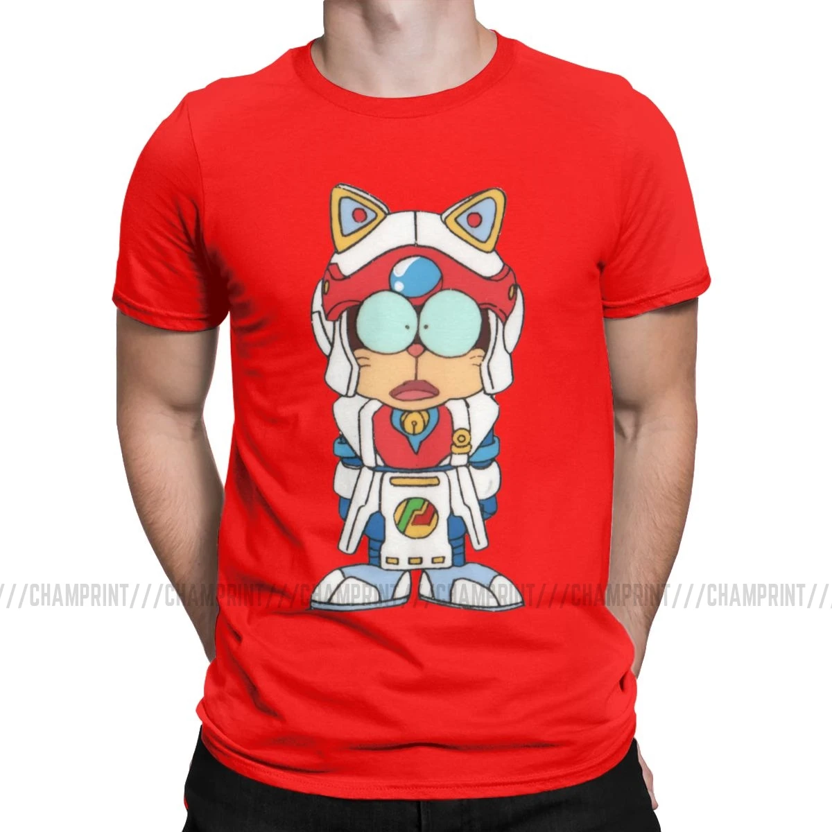 Samurai Pizza Cats Speedy Cerviche мужские футболки с рисунком кошки 90s японское Ретро аниме футболки с коротким рукавом хлопковые размера плюс - Цвет: Красный