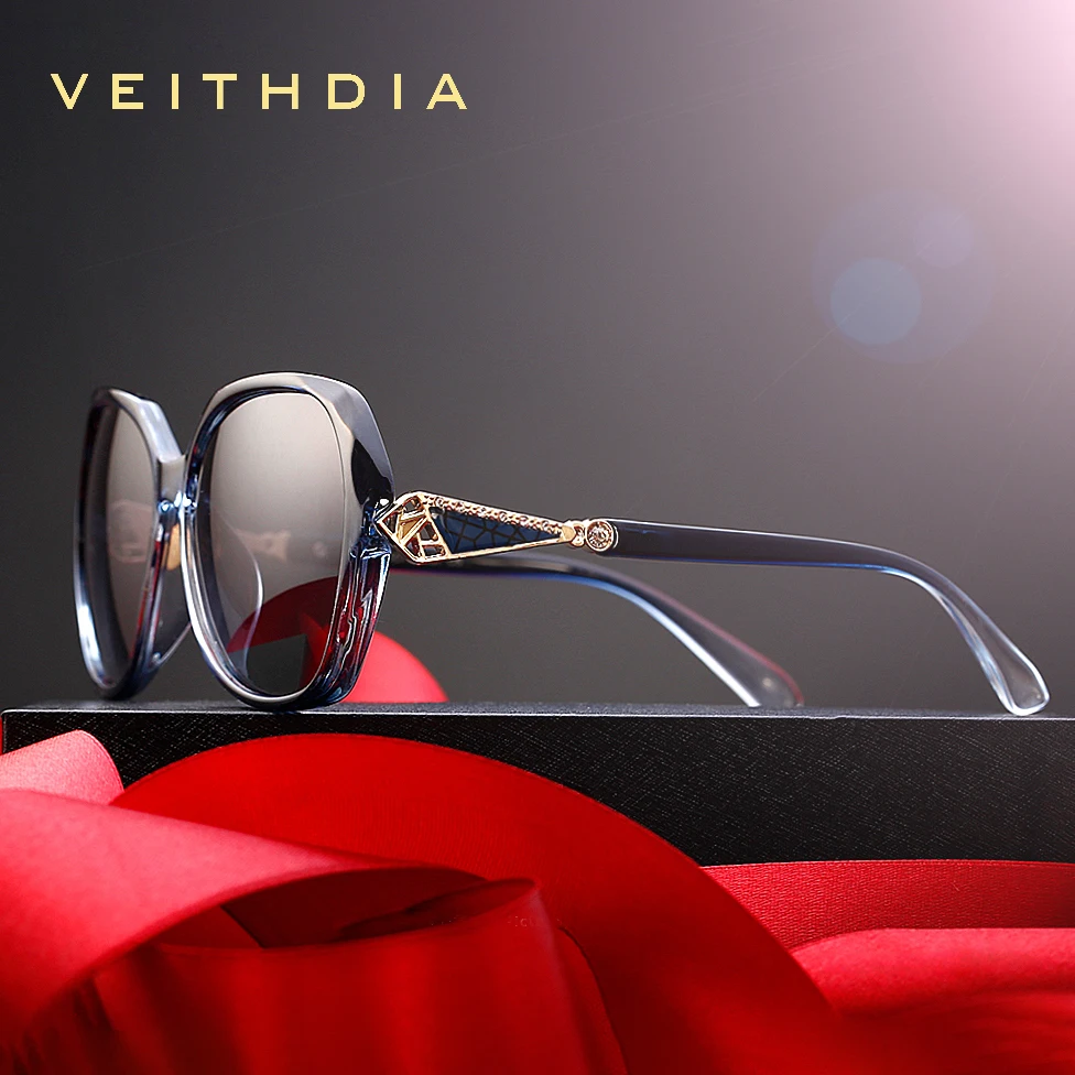 VEITHDIA женские солнцезащитные очки поляризованные UV400 градиентные линзы Роскошные