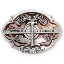 Carpenter belt buckle Belt DIY Components homemade handmade waistband Saw axe pattern