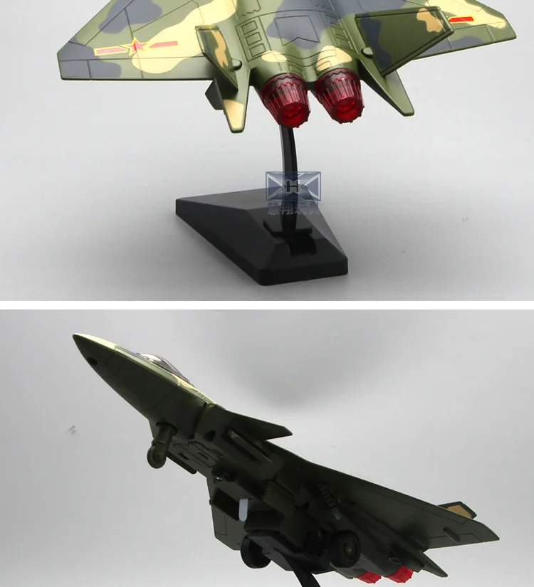 J-20 истребитель сплав модели звук и светильник воин с дисплеем кронштейн авиационная модель детская игрушка