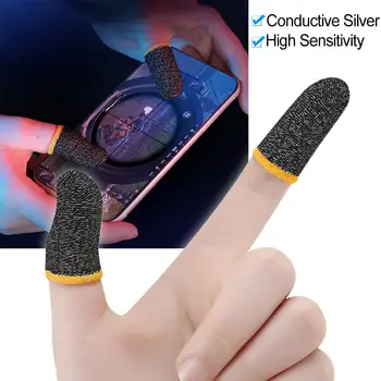 

2pcs Breathable Game Controller Finger Cover Sweat Proof Gaming Finger Gloves Non-Scratch Sleeve Carbon Fibre Mobile Touch