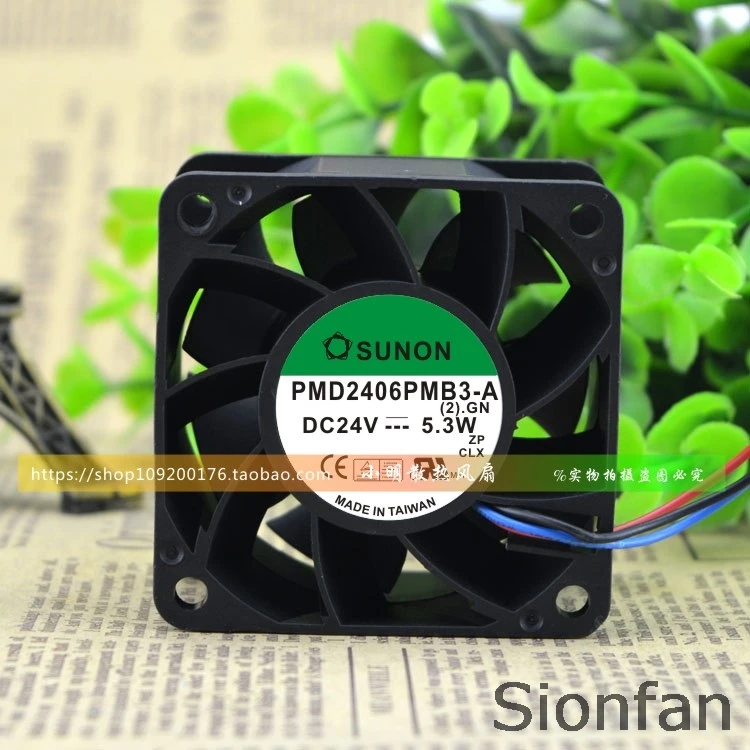 For original SUNON PMD2406PMB3-A 24V 5.3W Siemens inverter dedicated cooling fan Test Working | Электроника