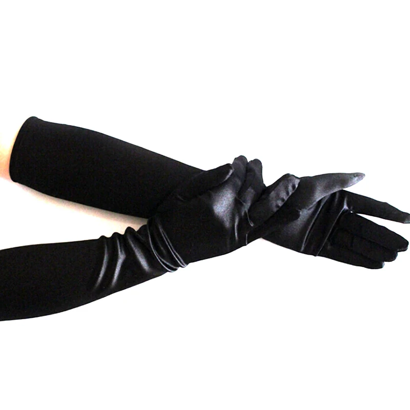 Опера карнавал вечернее платье выпускного вечера атласные перчатки 2019 новые модные женские руки пальцы длинные локоть перчатки