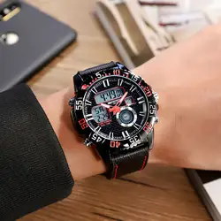 Reloj Hombre плавательные водонепроницаемые мужские электронные часы кожаный ремешок цифровые часы будильник модные спортивные часы Montre Homme