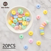 Let's Make – perles Abacus en Silicone pour enfants, 12mm, 20 pièces, jouet fait à la main, qualité alimentaire, collier de dentition 