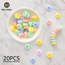 Let's Make 12mm Silicone Abacus Bead 20pc Children Handmade DIY Toy Food Grade Silicone Abacus Necklace Pearl Silicone Teething