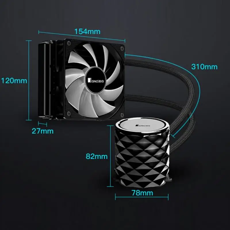 JONSBO TW3-120 RGB вентилятор процессора кулер воды интегрированный ПК чехол жидкостный радиатор