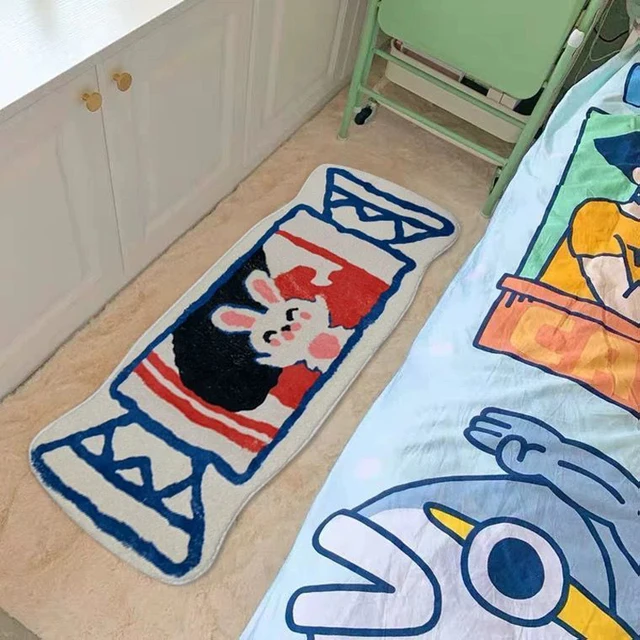 Bubble Kiss Cartoon Soft Long Carpet For Bedroom Bedside Non-Slip Tatami Floor Mat Children's Room Decor Cashmere Area Rugs Type 11