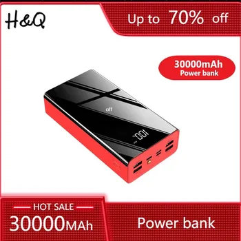 

30000mah PoverBank LCD Power Bank External Battery USB Large Capacity Mirror Screen Portable Mobile Phone Charger for Iphone