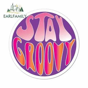 

EARLFAMILY 13cm x 13cm For Stay Groovy Hippie Peace Love Graffiti Sticker DIYanime Personality Creative Stickers Vinyl Car Wrap