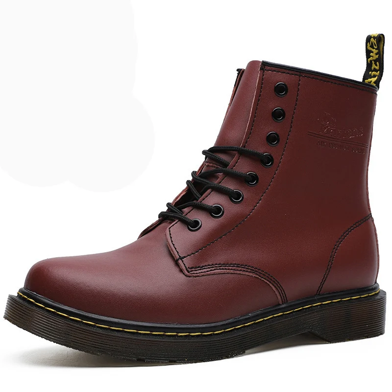 Wine red 39-46 мужские ботинки; бренд года; модные удобные кожаные ботинки;# NX1460 - Цвет: Wine red