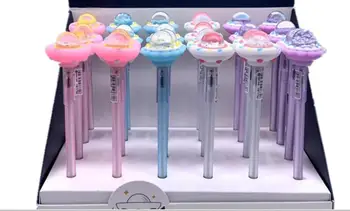 

new pretty Flying saucer gel pen cartoon neutral pen student prize school office black needle pen promotion gift pen 24pc/lot
