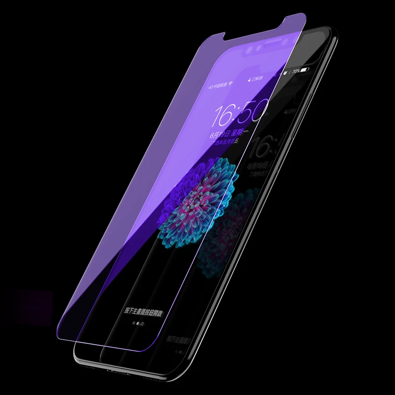 Анти синий луч протектор экрана для IPhone 8 7 6 6S ультра тонкий полное покрытие
