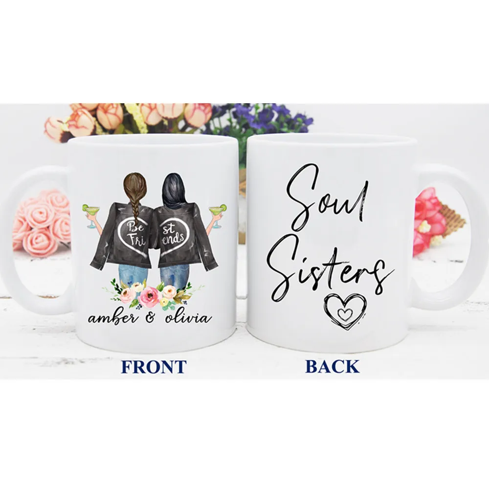 

Custom names Soul Sisters Mug, Soul Sister Cup, Best Friend Mug, Personalized Mug for Friend, BFF Mug, Bestie Mug, birthday gift