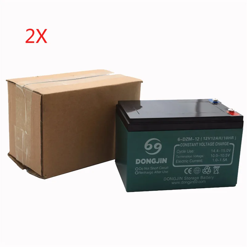 2 шт 6-DZM-12 12V 12Ah свинцово-кислотные Батарея герметичный AGM для электрического скутера велосипеда Go Kart мотоцикла ATV мобильности