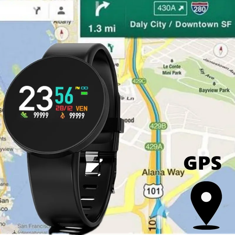 Фитнес трекер Gps Bluetooth монитор сердечного ритма умные часы с сенсорным экраном