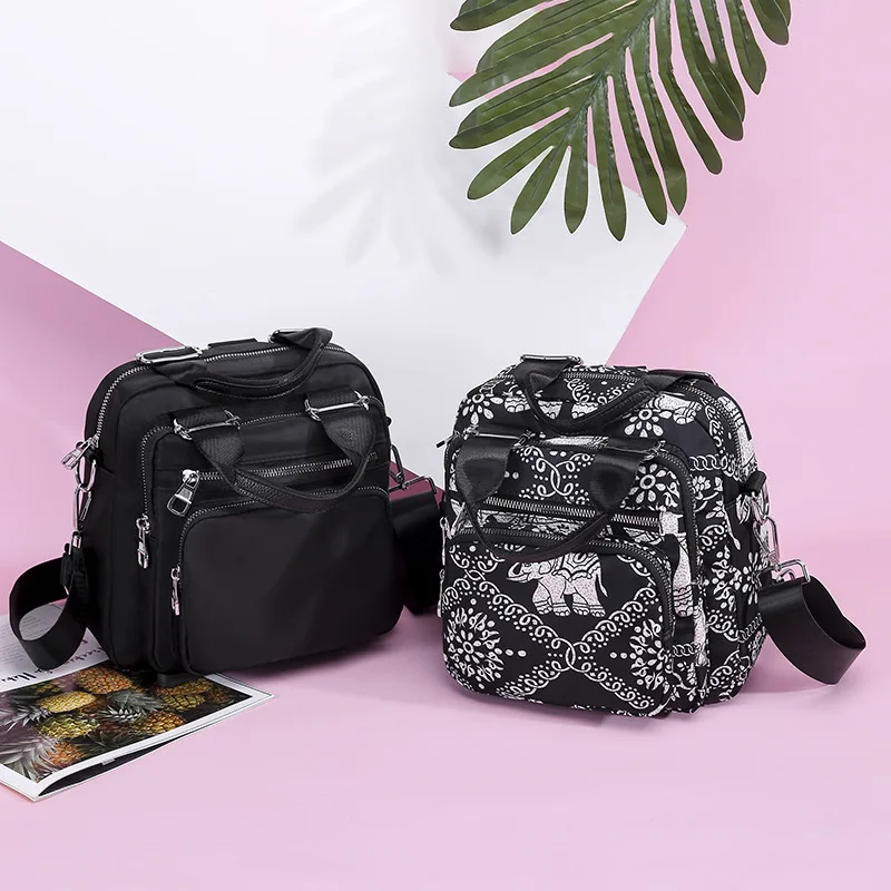 

Fashion Oxford Cloth Single-shoulder Bag for Women Contrast Color Shoulder Bag Ethnic-Style Multi-functional Mummy Bag