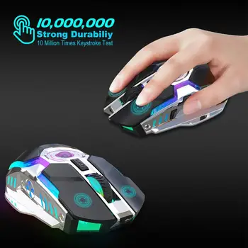 

2.4G Wireless Mouse Silent USB Rechargeable Mouse LED Backlight Gaming Mouse for Laptops Computer Home Office Wireless Mouse
