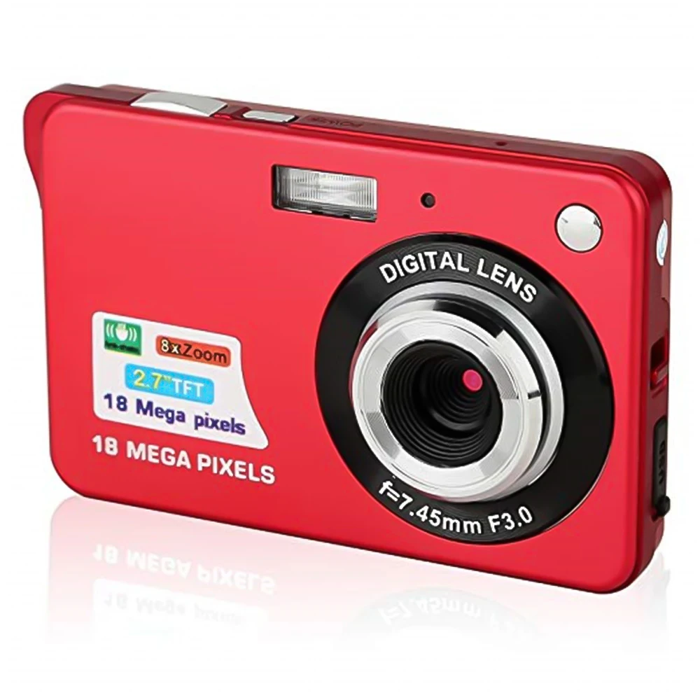 Kebidu 2,7 ''TFT lcd HD 720P 18MP цифровая видеокамера с 8-кратным цифровым зумом анти-встряхивание CMOS сенсор подарки для девочек и мальчиков - Цвет: Красный