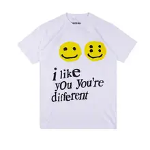 19SS CPFM XYZ Футболка граффити улыбка лицо CPFM. XYZ w. W. C. D я люблю вас Канье Уэст Хип Хоп Уличная футболка CPFM футболки для мужчин и женщин
