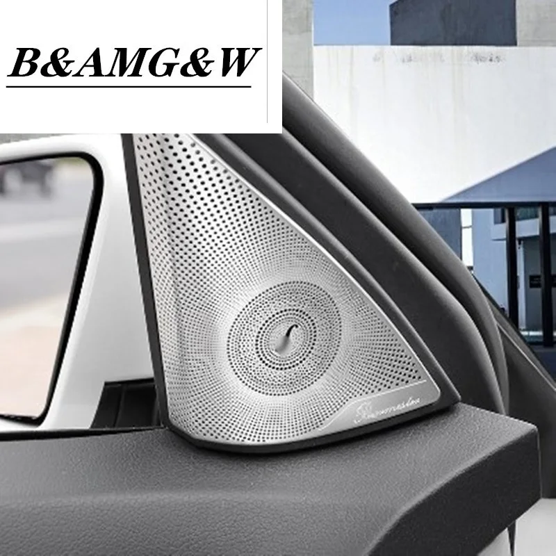 

Car styling Door Stereo Speaker decoration Tweeter covers stickers trim For Mercedes Benz C Class W204 Interior auto Accessories