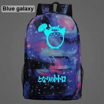 

Cute Luminous Cartoon Anime My Neighbor Totoro Galaxy Plaid Children School bag Teenagers Student Schoolbags Women Men Backpack