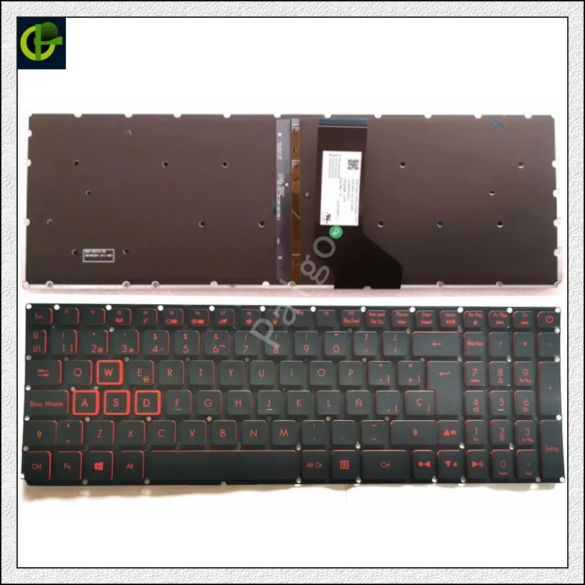 Испанская клавиатура с подсветкой для Acer деталь нитро-двигателя Himoto Redcat 5 AN515 AN515-51