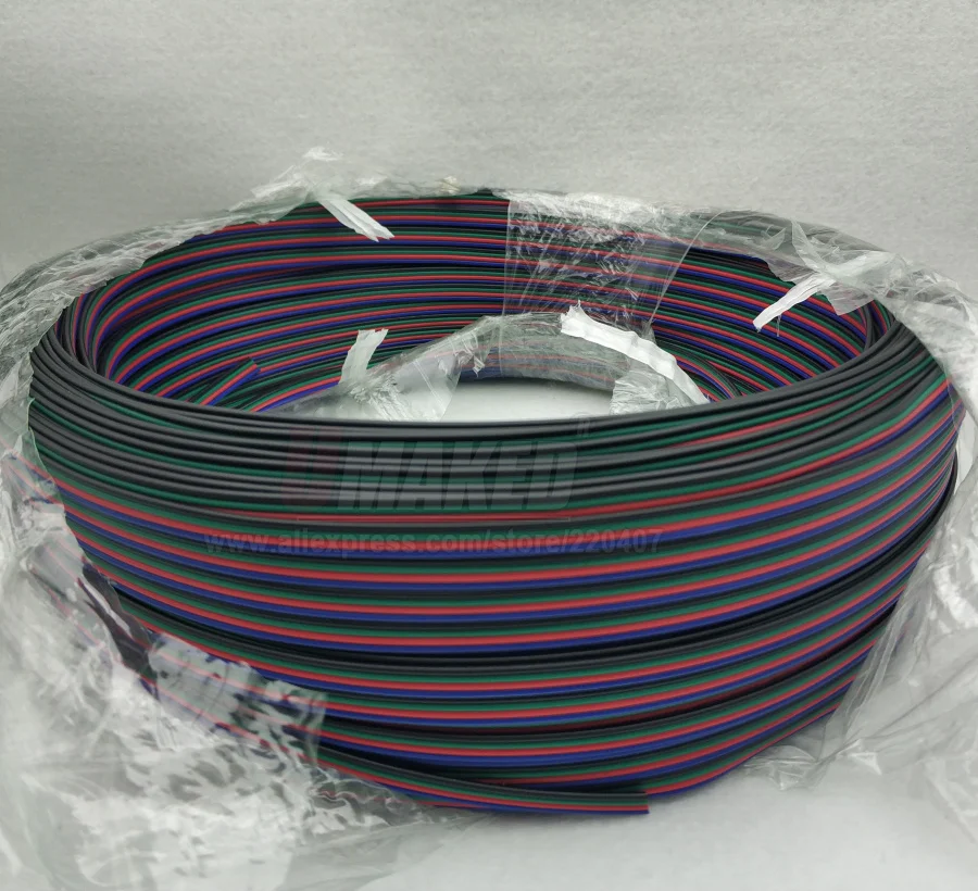 20 м 4 контакта светодиодный медный провод, 22AWG светодиодный электронный кабель, удлинитель Кабель шнур провод для RGB полосы света