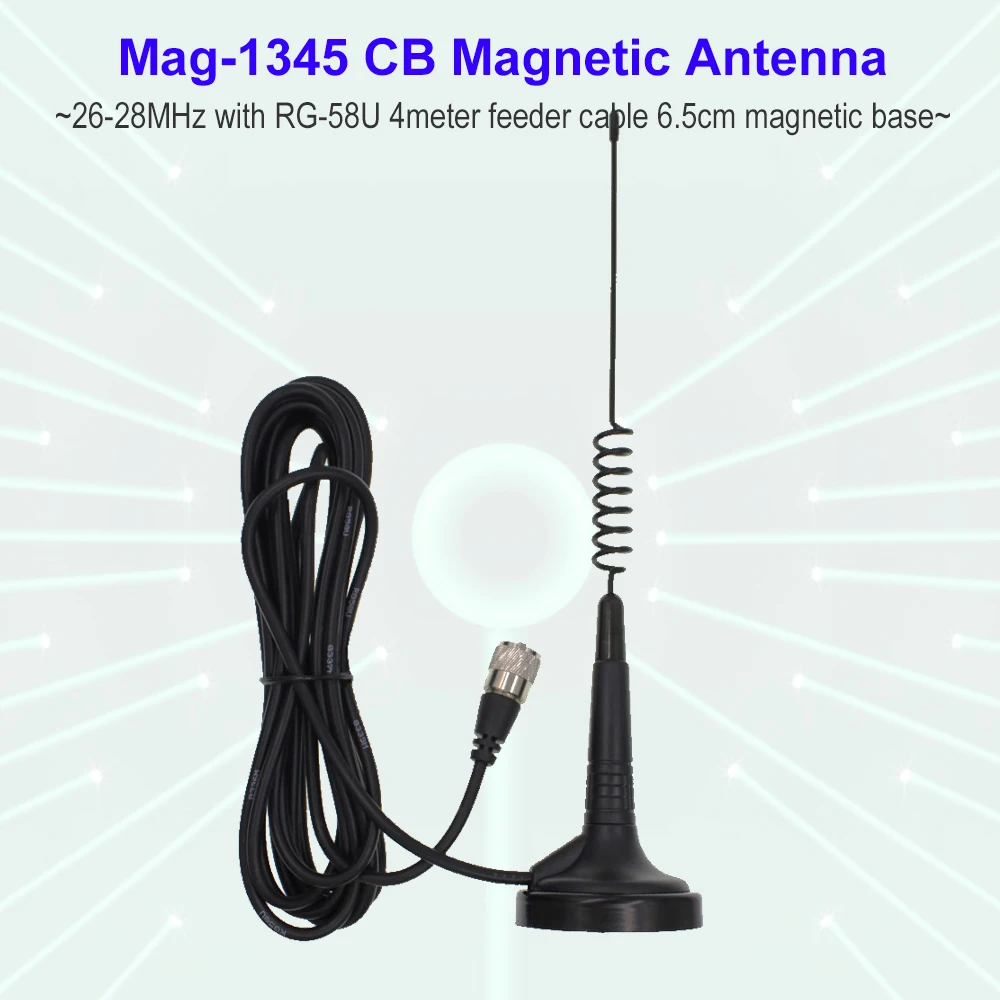 Mag-1345 с 4 м фидерным кабелем центр 27 МГц с высоким коэффициентом усиления PL259 разъем с 4 м кабелем магнитной антенной для CB-40M/A-CB27