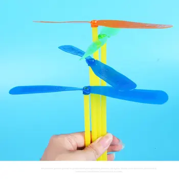 

Children'S Toys Nostalgic Classic Bamboo Rafts Handcuffs Plastic Double Flying Leaves Flying Fairy