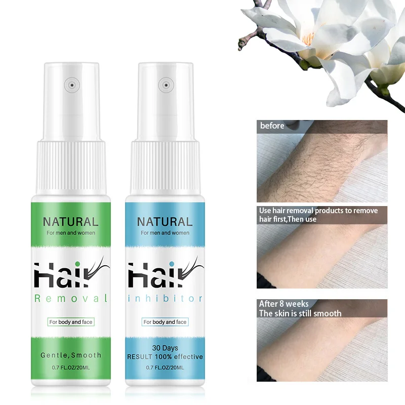 

Hair Removal Inhibitor Spray 20ml Painless Permanent Essence Beard Legs Armpit Smooth Stop Growth Spray Easy To Use