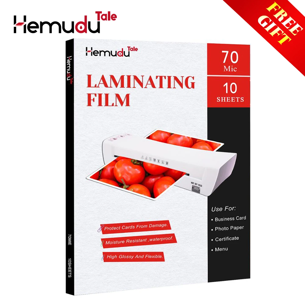 Película de laminación A4 70mic PET + EVA para fotos/archivos/tarjeta/imagen rollo de película para laminado de plástico 10 hojas