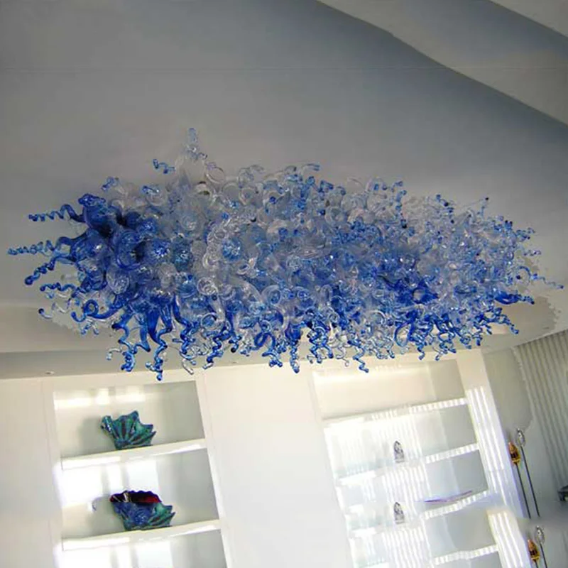 Blue Shade Chandelier Living Room Led Ceiling Lights Art Decor Dining Room Blown Glass Chandeliers Kitchen Indoor Lighting Chandeliers Aliexpress