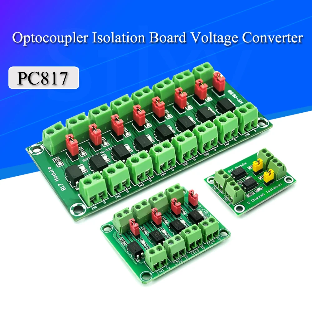 PC817 2 4 8 채널 광 커플러 절연 보드 전압 변환기 어댑터 모듈 3.6-30V 드라이버 광전 절연 모듈