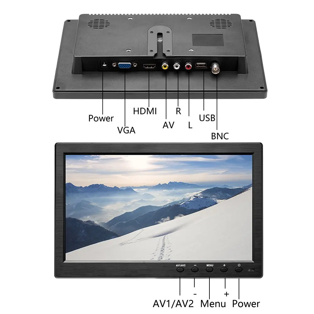  Portable display monitor 1024*600 LCD monitor full view HDMI VGA AV industrial Capacitive 10 inch L