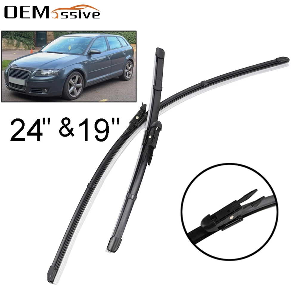

24"19" Windshield Windscreen Wiper Blades For Audi A3 RS3 S3 8P 8P1 8P7 8PA Front Window Wiper 2005 - 2013 2012 2011 2010