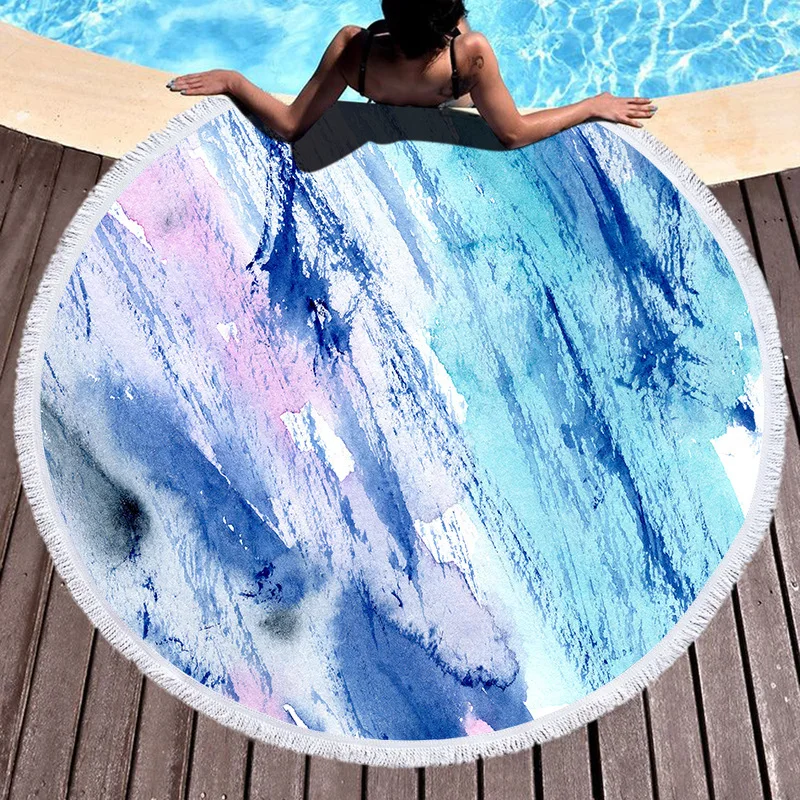 

28 Colors 150cm Tassel Giant Round Beach Cover Up Beach Mat Towel Shawl Yoga Mat Summer Sarong Cloak Camping Mat