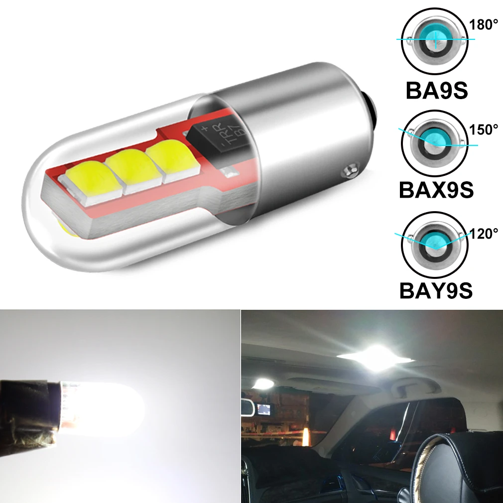 2pcs Canbus Ba9s Bax9s H21w Bay9s W5w Led Bulbs H6w T4w Car Reverse Lights Auto Parking License Plate Interior Lamps - Signal Lamp AliExpress