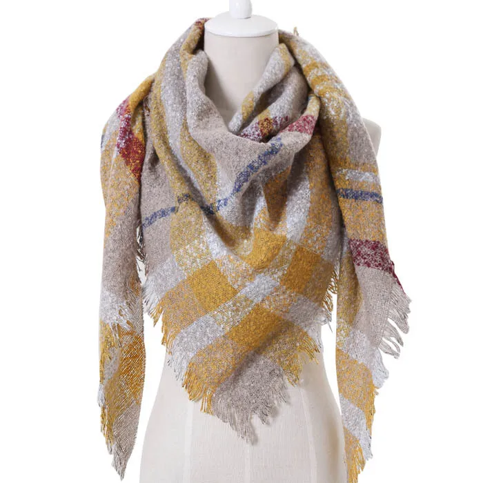 Evrfelan новые зимние шали шарф для женщин большой размер утолщаются зимние аксессуары для шеи клетчатый узор зимние шарфы дропшиппинг - Цвет: 19